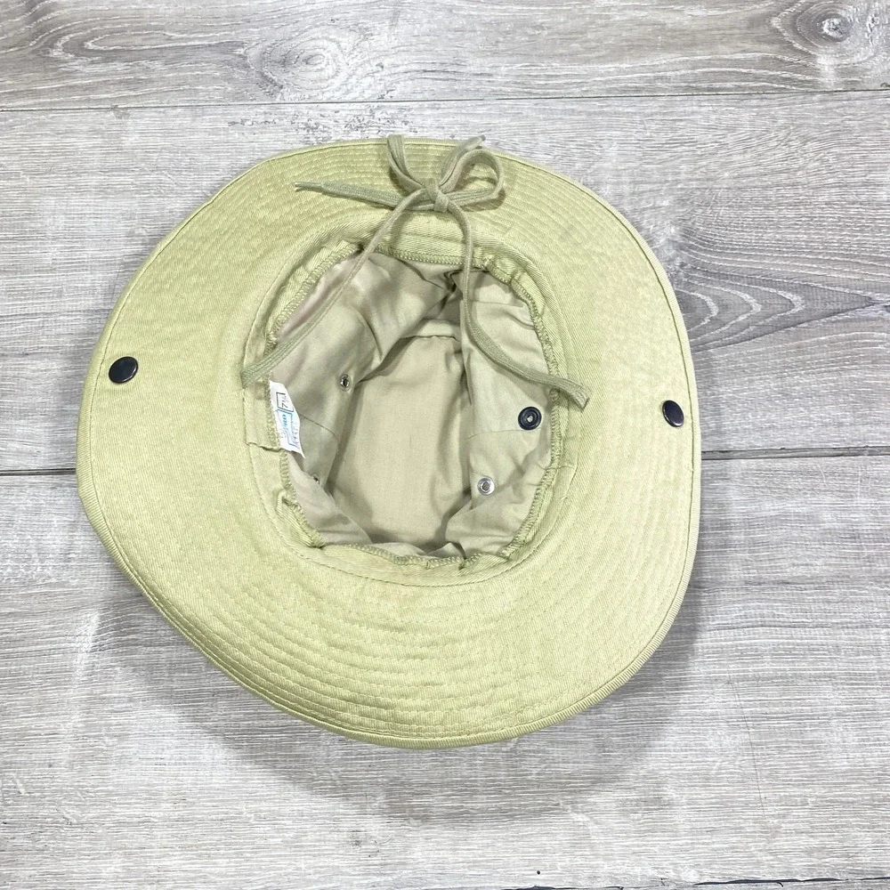 Abercrombie &‎ Kent Hat Boonie  Mens 7 1/2 Beige Safari Wide Brim Cotton